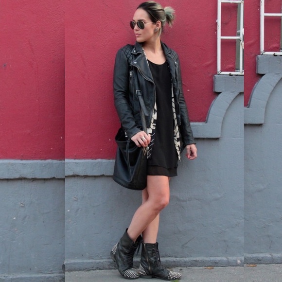 Steve Madden Studded Tarnney Green Combat Boots - Picture 4 of 15